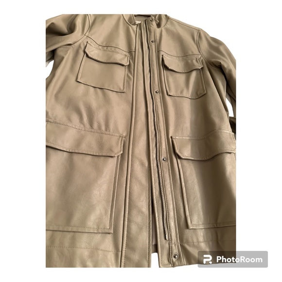 DONATED❌a•new•day, Vegan Leather, Frontier Brown Trench Coat - Picture 4 of 13